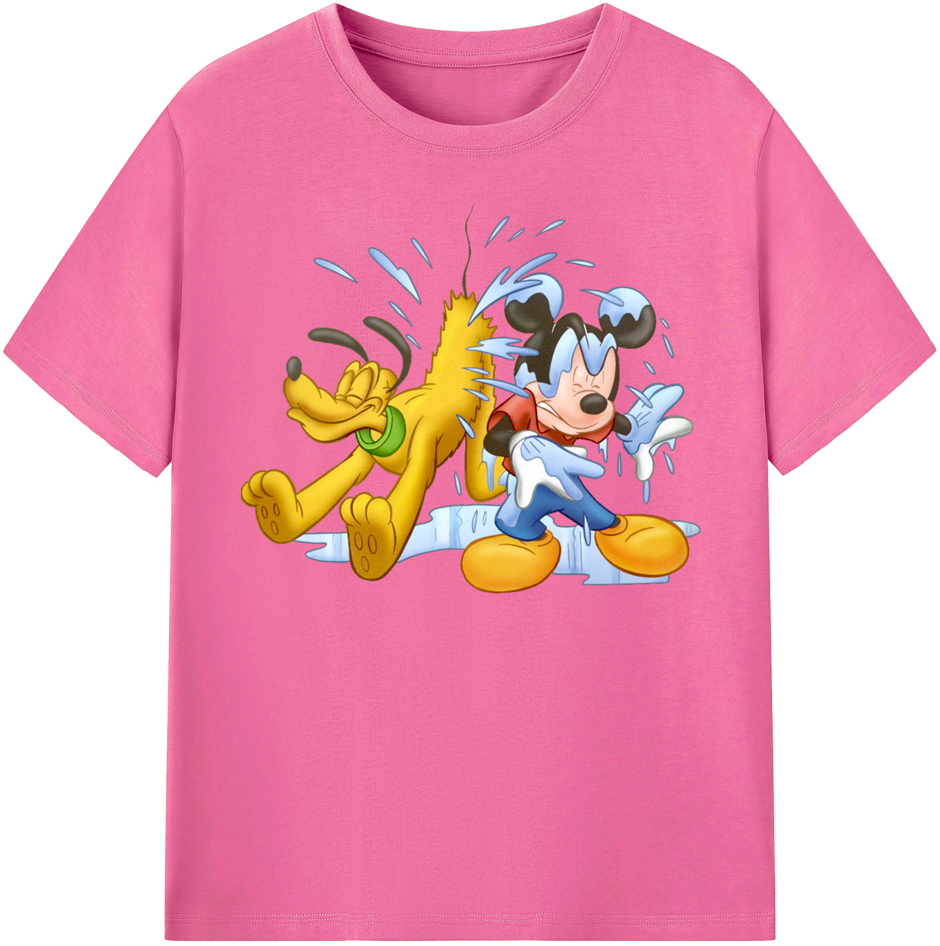 （画像用） ミッキーマウス Mickey Mouse レディースカジュアルプリントTシャツ（綿100％）
